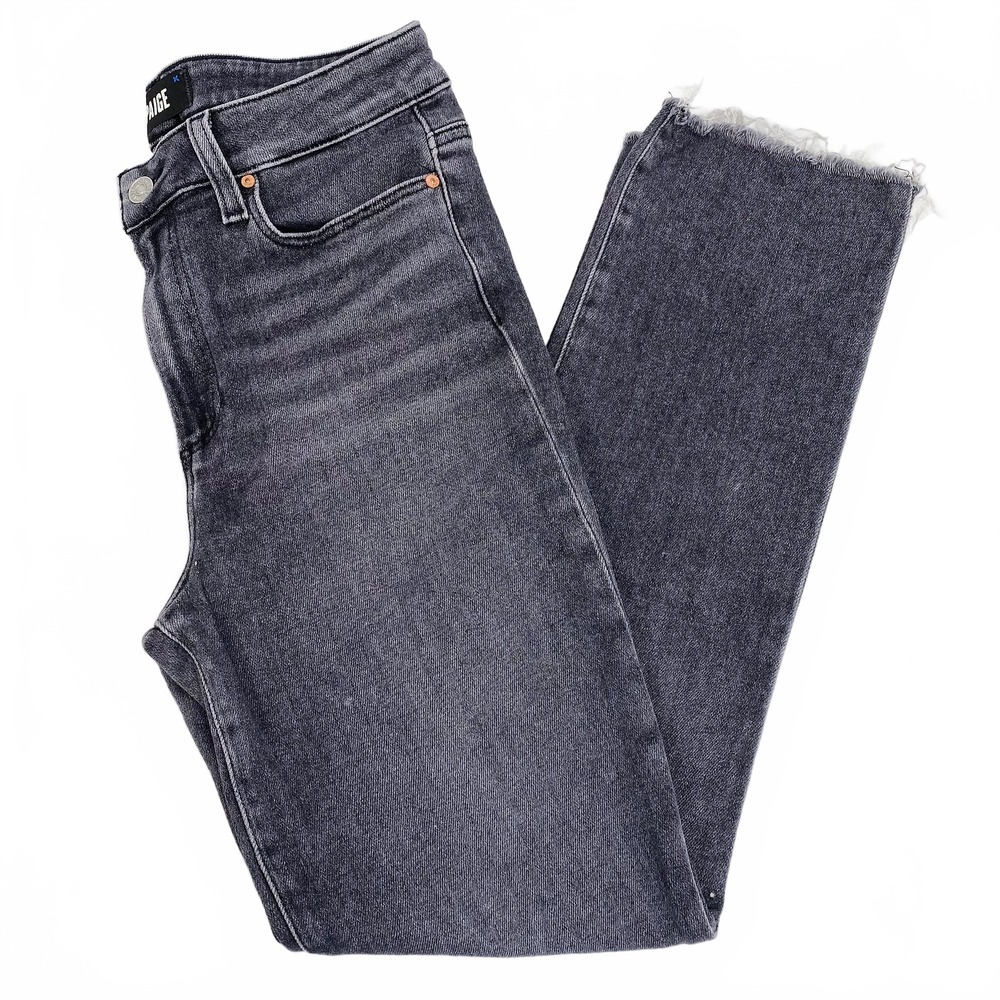PAIGE Gray Cindy Jeans | Women’s Straight Leg Cotton Blend Size 28 Regular